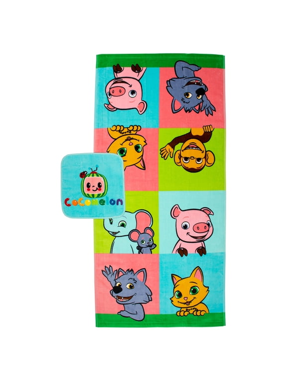 Cocomelon Kids Cotton 2 Piece Towel and Washcloth Set