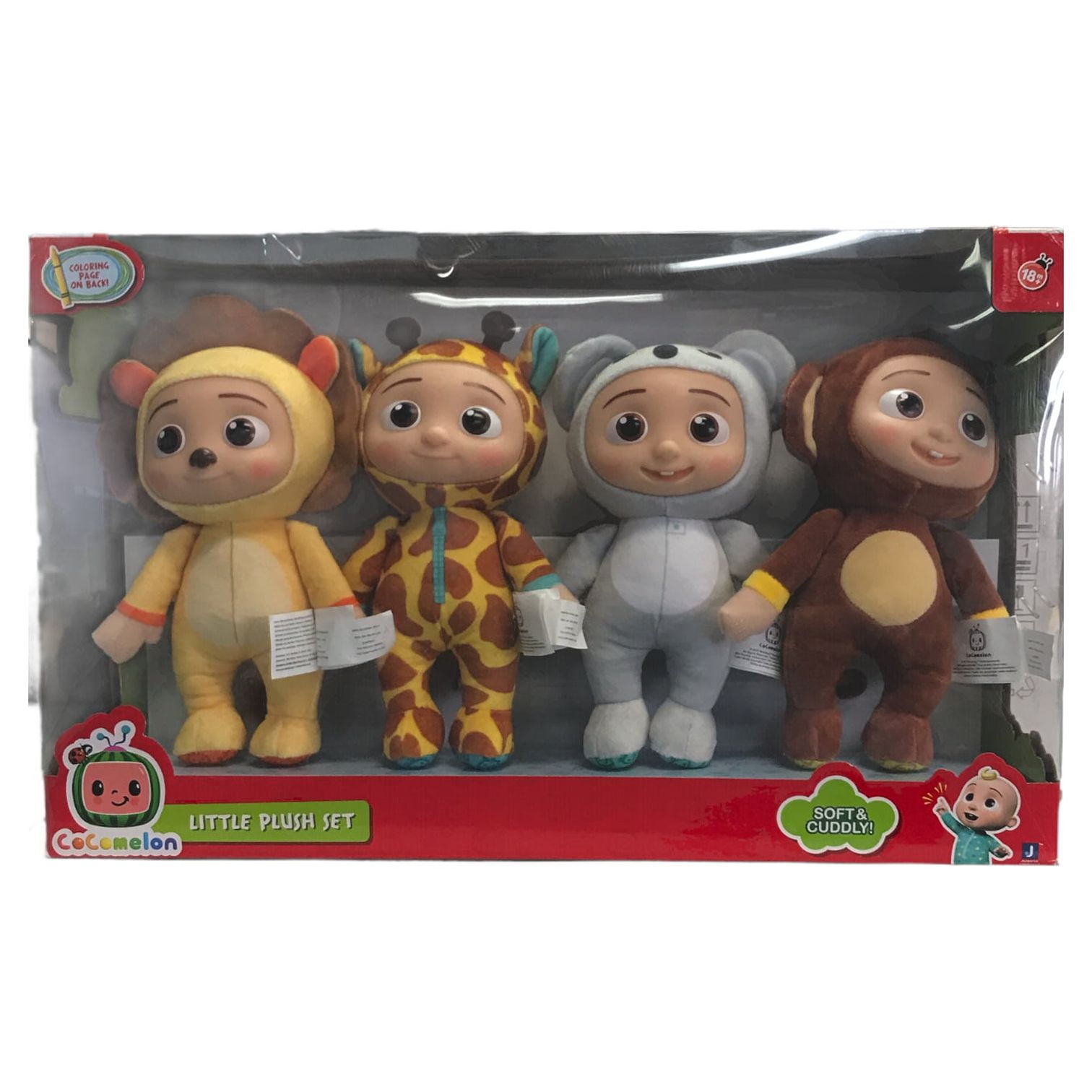 Cocomelon Little Plush Set JJ Lion Giraffe Monkey Koala Animals 8" NEW