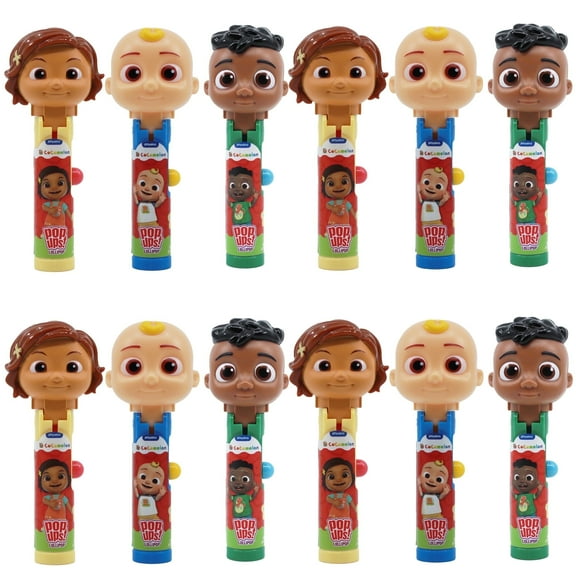 Cocomelon Lollipop Holder Case, 12 Count, Includes Lollipops