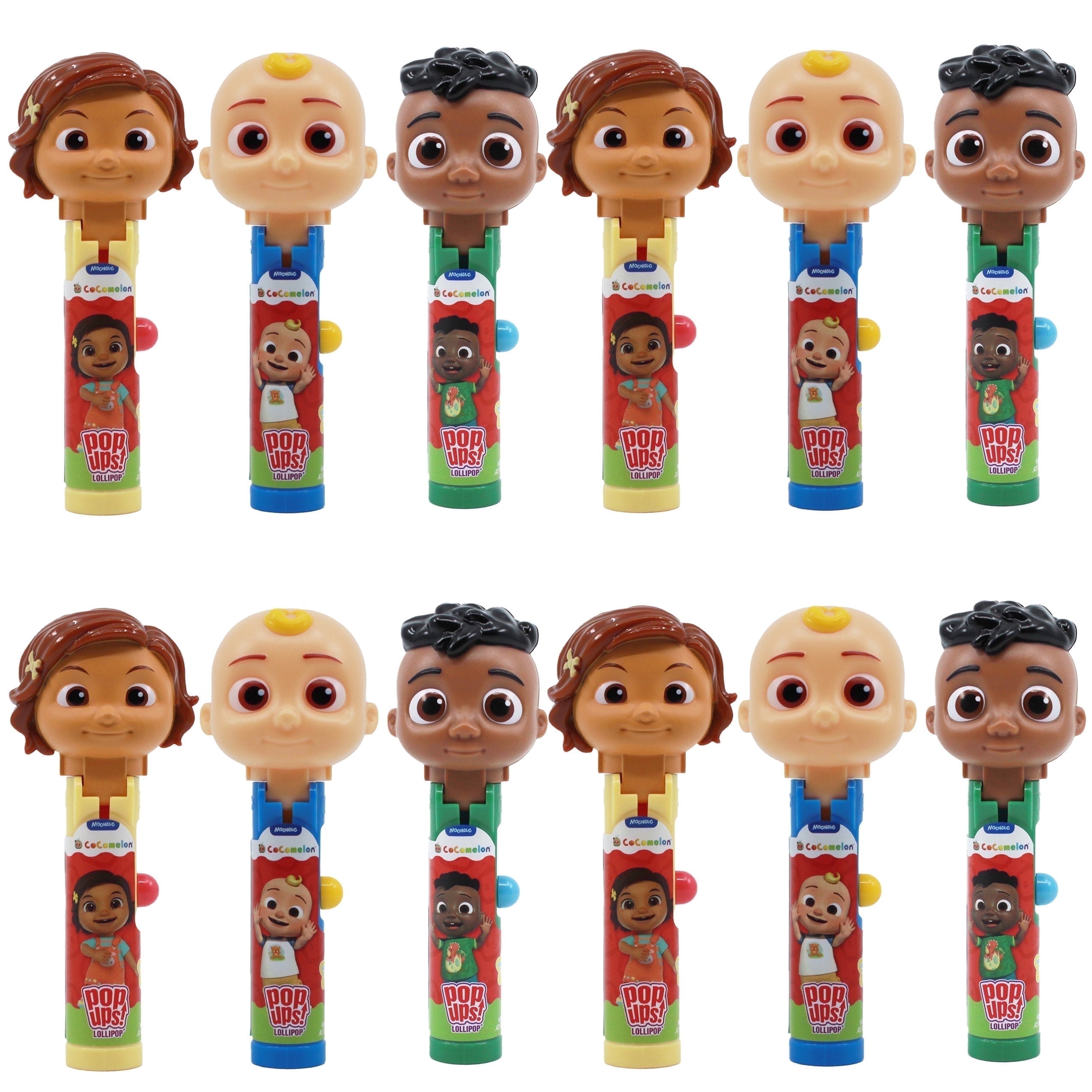 Cocomelon Lollipop Holder Case, 12 Count, Includes Lollipops