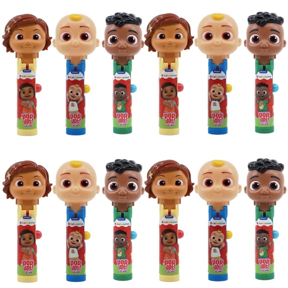 Cocomelon Lollipop Holder Case, 12 Count, Includes Lollipops