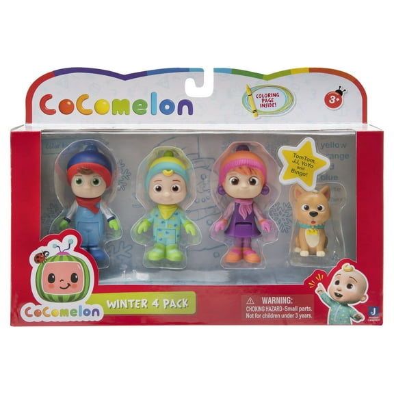 Cocomelon Official 4 Figure Pack Winter Theme