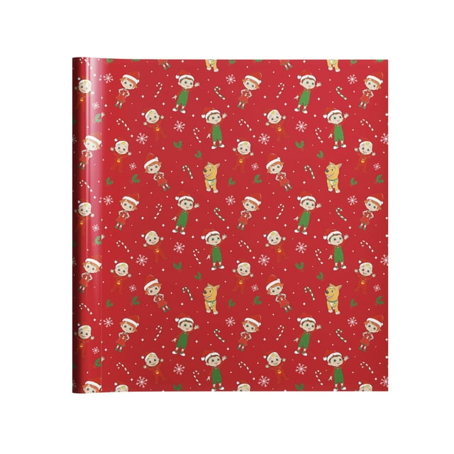 Red Wrapping Paper Roll with Themed Designs for Holidays