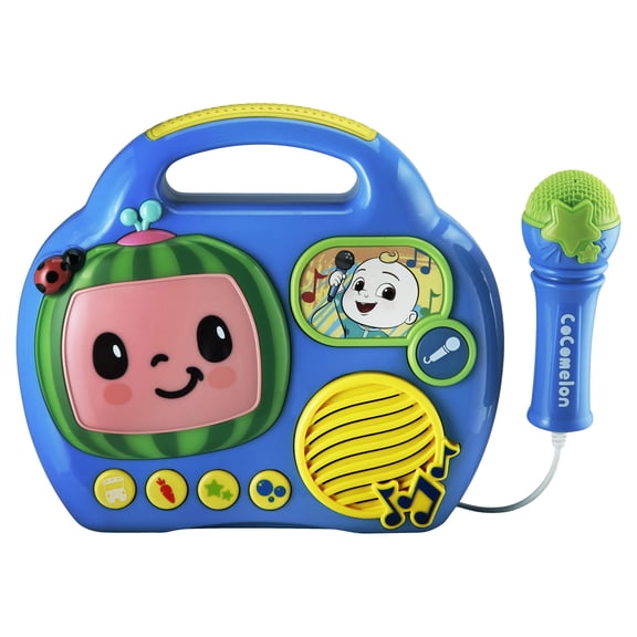 Open Box Cocomelon Sing Along Boombox - Lights, Music & Karaoke Microphone, Children Ages 3+