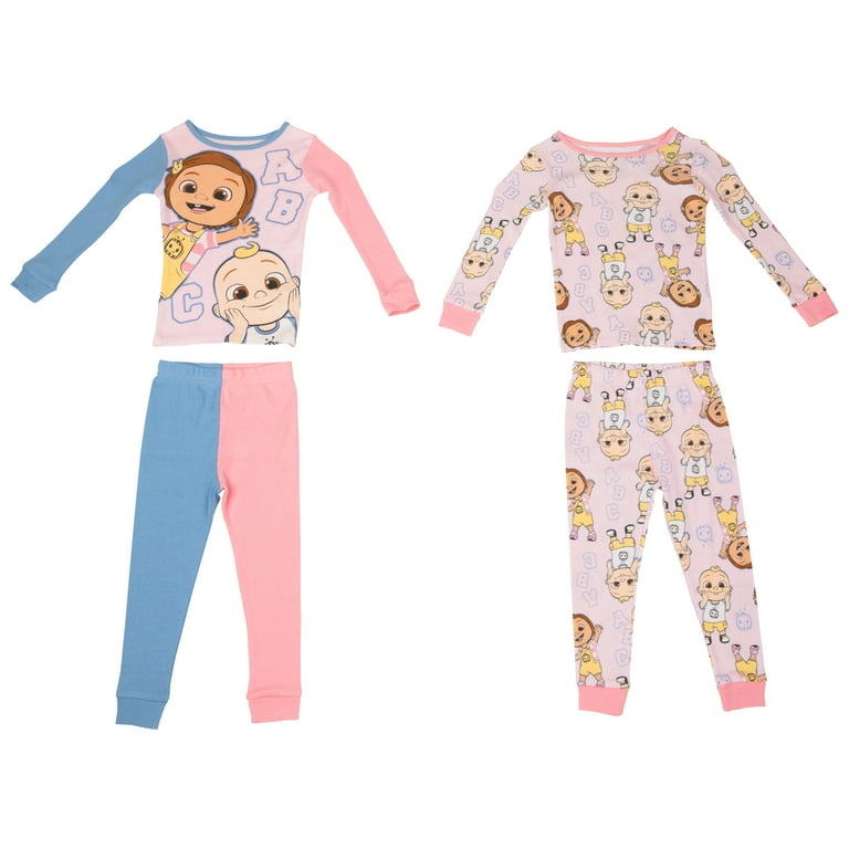 Cocomelon The ABCs Toddler Long Sleeve 4 Piece Pajama Set Toddler 2T