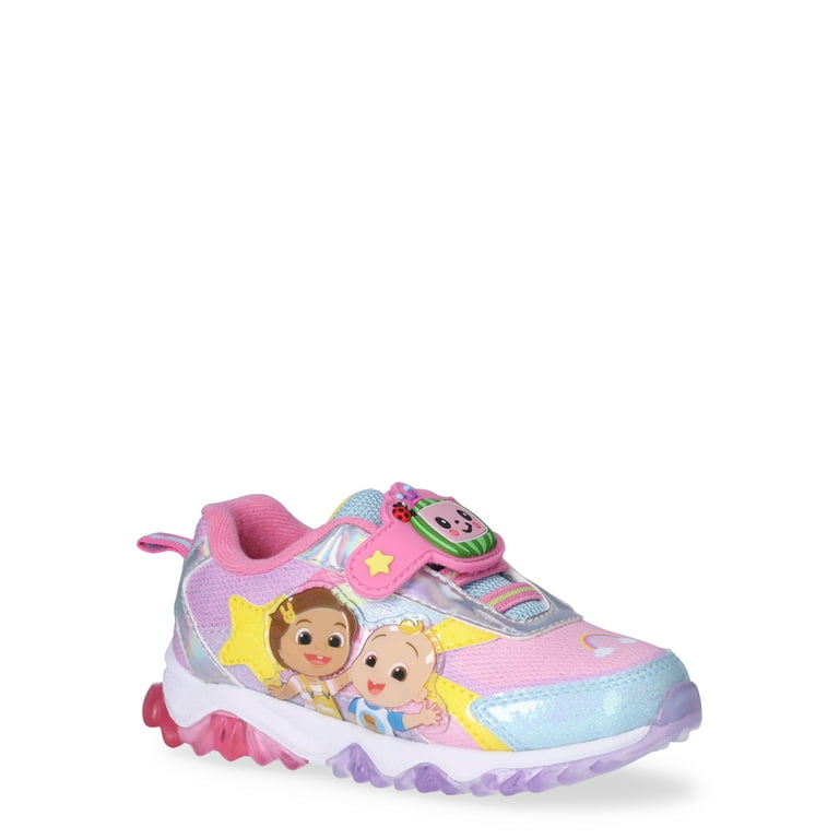 Cocomelon Toddler Girl Light Up Athletic Sneakers, Sizes 4