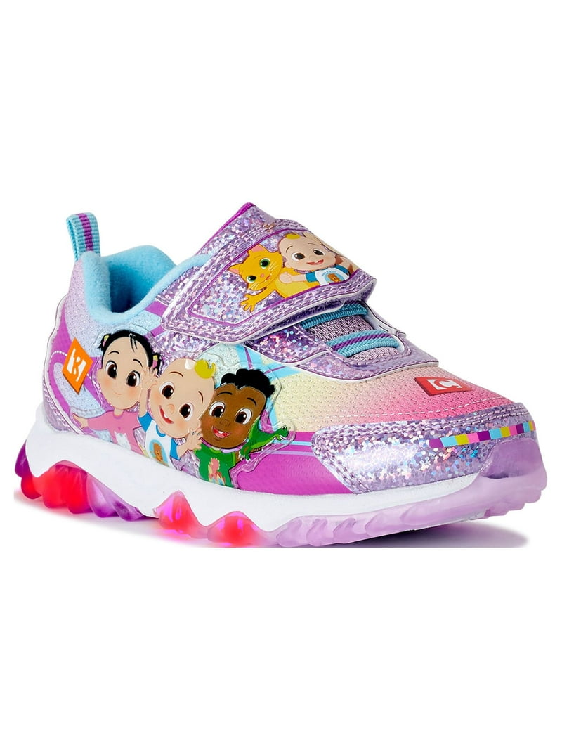 Cocomelon Toddler Girls Light Up Athletic Sneakers, Sizes 7-12