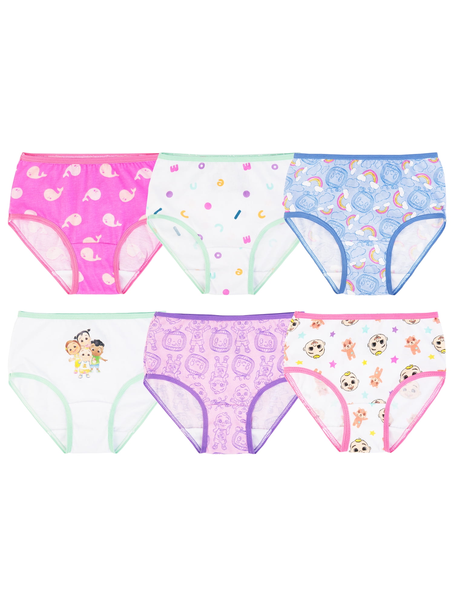 Toddler Girls Underwear, 6 Pack Sizes 2T4T