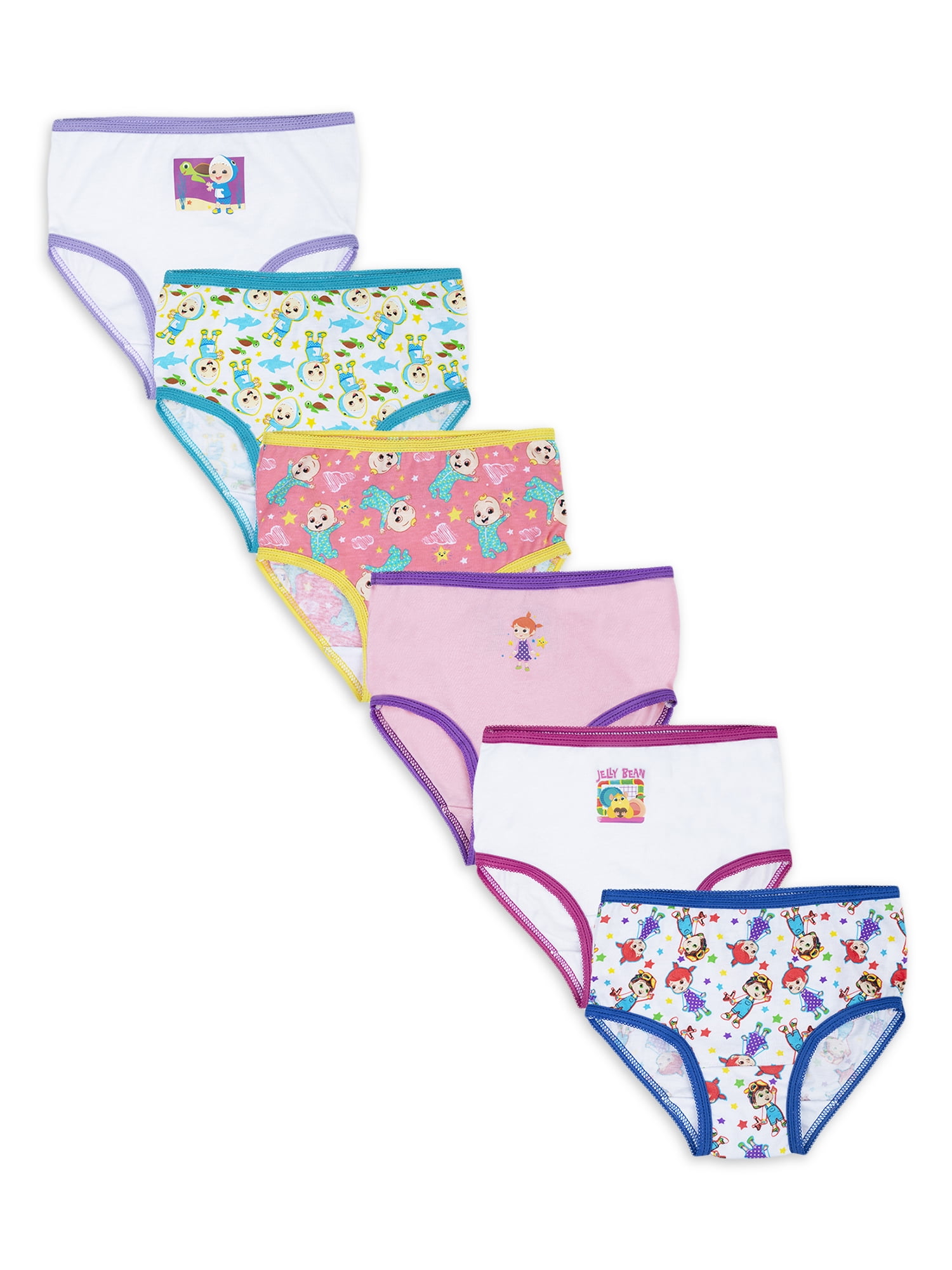 Cocomelon Toddler Girls' Underwear, 6 Pack Sizes 2T-4T