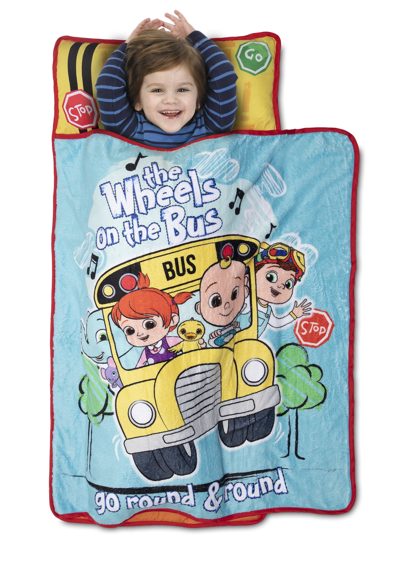 Cocomelon "Wheels on The Bus" Toddler Nap Mat - Blue