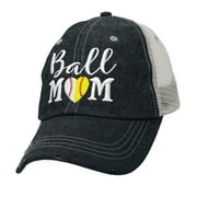 Cocomo Soul Embroidered Ball MOM Softball Mom Baseball Mom Mesh Trucker Style Hat Cap