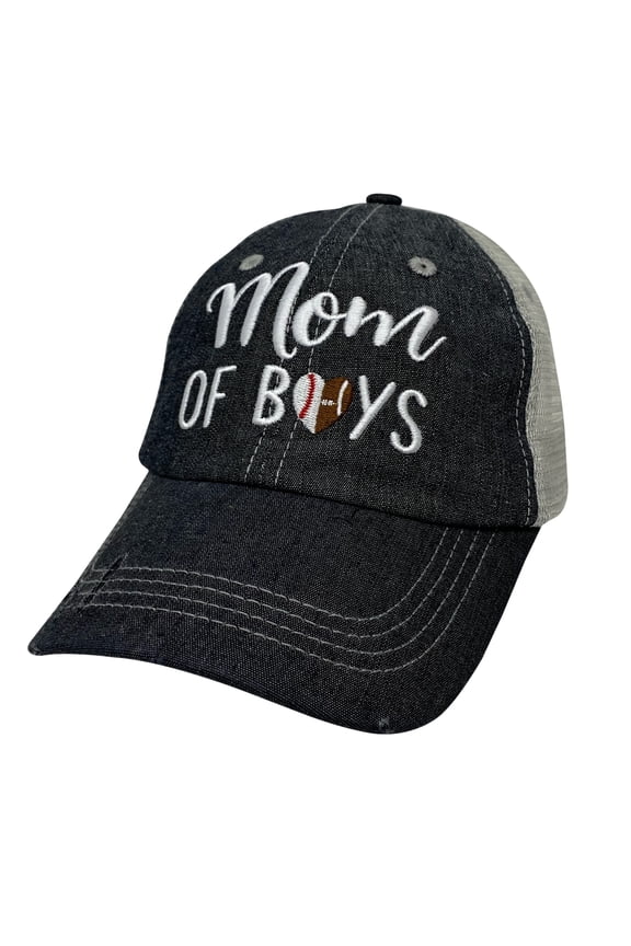 Mom of Boys Baseball Football Mom Embroidered Mesh Trucker Style Hat Cap Football MOM Baseball MOM Gift Mothers Day