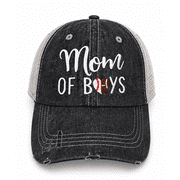 Cocomo Soul Mom of Boys Baseball Football Mom Embroidered Mesh Trucker Style Hat Cap Football MOM Baseball MOM Gift Mothers Day