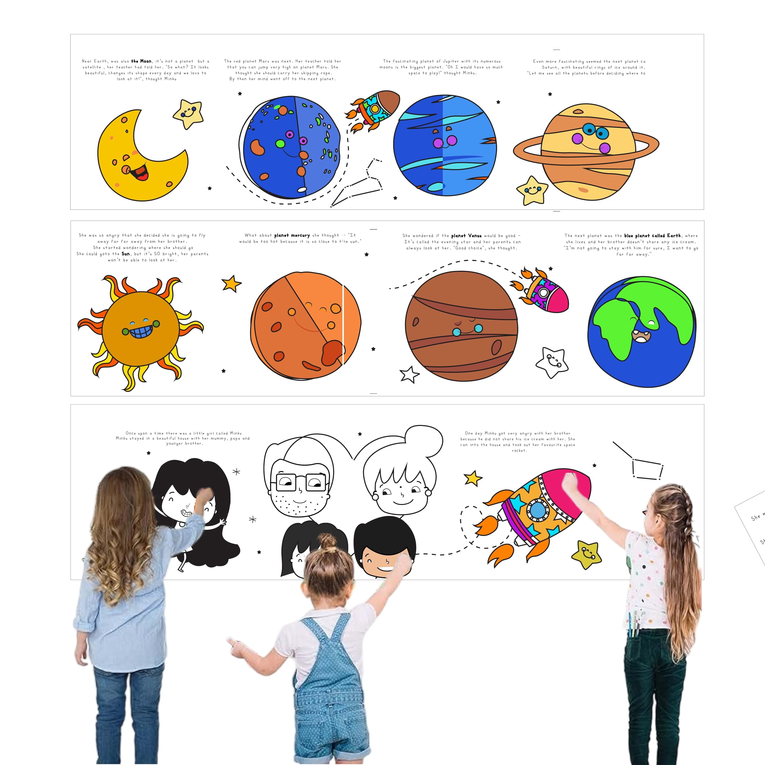 Cocomoco Solar System Colouring Roll Sheet For Kids | Pack Of 1 | 11 ...