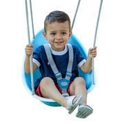 Swurfer Coconut Toddler Swing   Comfy Baby Swing Outdoor, Safe Quick Click Locking System, Easy Installation, Ages 6 - 36 Months, Blue
