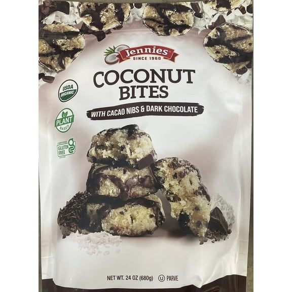 Coconut Bites With Cacao Nibs & Dark Chocolate USDA ORGANIC 24 oz Bag