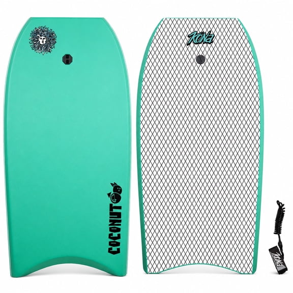 Coconut Body Board Lightweight Soft Foam Top Boogie Bodyboard Package Includes Premium Wrist Leash