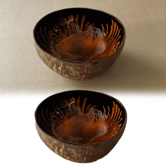 Kitchen Tableware Coconut Bowls Decorative Bowl For Keys For Entryway Table Candy Bowl Decorative Bowls For Home Decor Coconut Storage Bowl For Candy Keys,Orange Kitchen Tableware