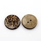 Coconut Buttons 2-Hole Flat Round Coconut Brown 25x3mm Hole: 2mm