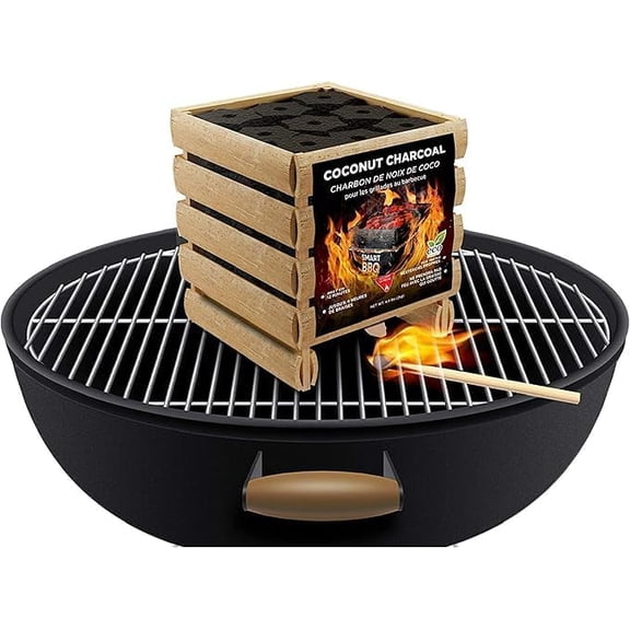 Coconut Charcoal Briquettes Kit, Quick Light, 5-Hour Burn Time