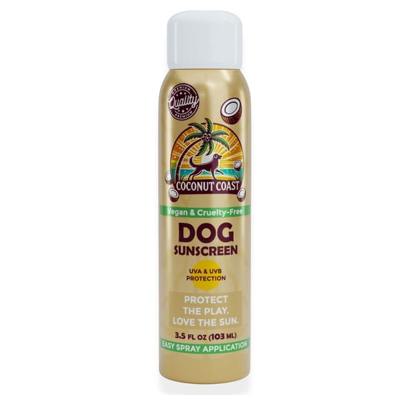 Coconut Coast Dog Sunscreen Spray SPF 30  UVA & UVB Protection for Dogs, Non-Toxic, Alcohol-Free, Fragrance-Free, Lightweight Mist for Belly, Ears & Coat