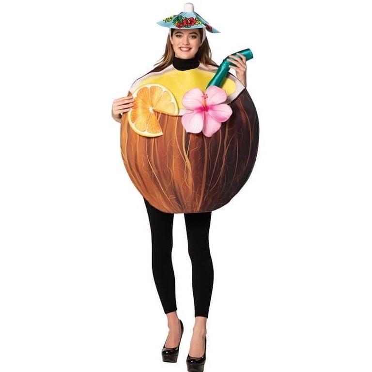Coconut Cocktail Drink Adult Costume - Walmart.com