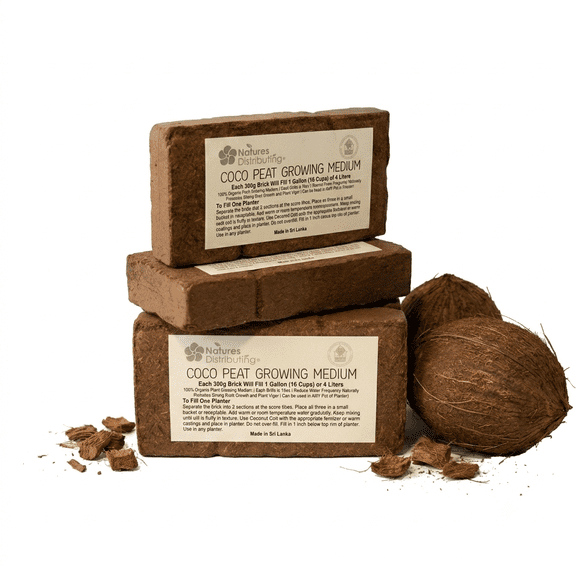 Coconut Coir Bricks for Plants – 9 Pack Coco Coir Brick Growing Medium, Natural Coconut Fiber Soil, Organic Coco Husk for Planting, Gardening & Seed Starting – Expands to 1.3 Gal Each