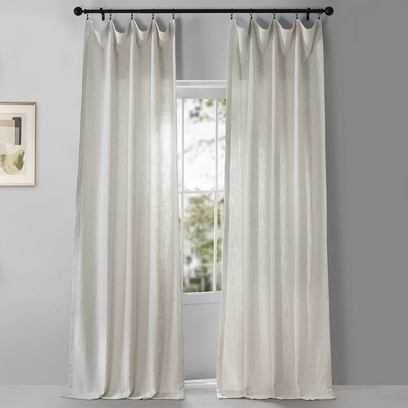 Coconut Cream Belgian Heavy Faux Linen Curtain (1 Panel), 50W X 63L