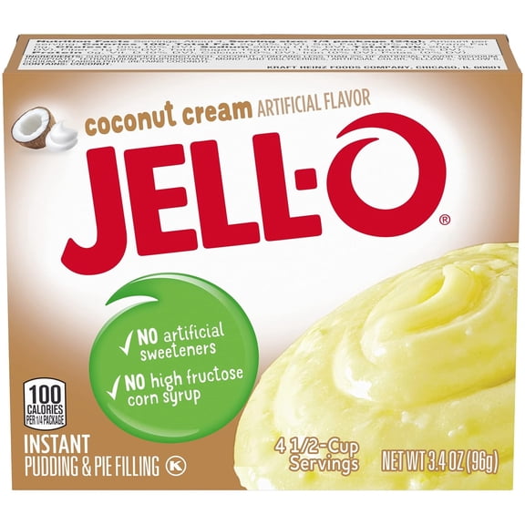 Coconut Cream Instant Pudding & Pie Filling Mix (24 ct Pack, 3.4 oz Boxes)