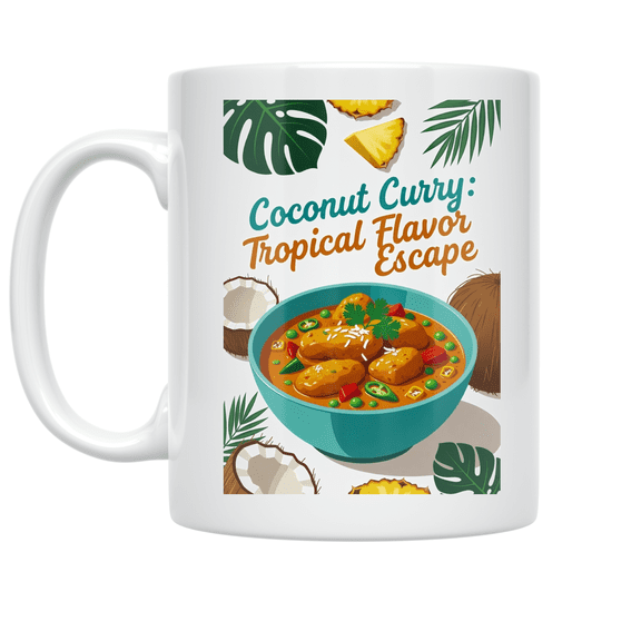Coconut Curry Tropical Flavor Escape - Food Lover - 11 oz Ceramic Coffee Mug
