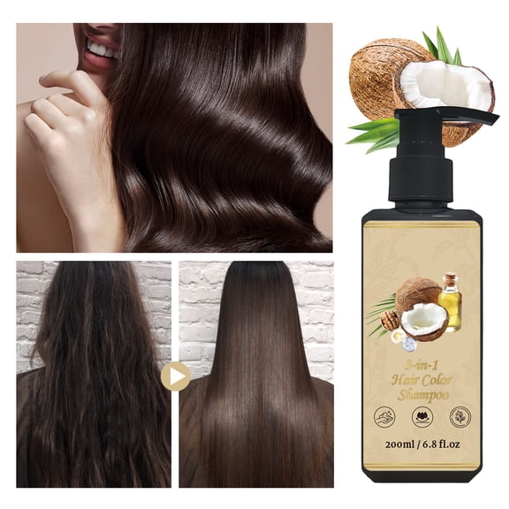 Coconut Dyed Cool Shampoo,3 in1 Shampoo Hair Colorant for Men Women,Nourishing Plant-Based Hair Color,Deep Hydration for Dry Skin,Fast-Absorbing,Long-Lasting & Natural Hair Shampoo For Easy to Use