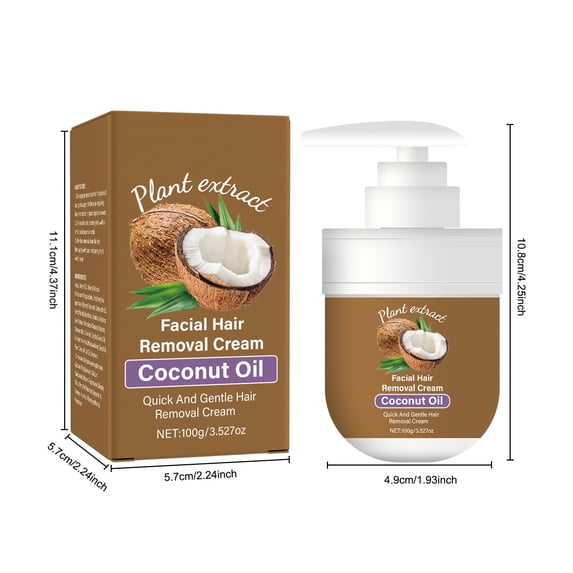 SZBAOAN Coconut Facial Hair Removal Cream,Hair Removal Cream for Women ...