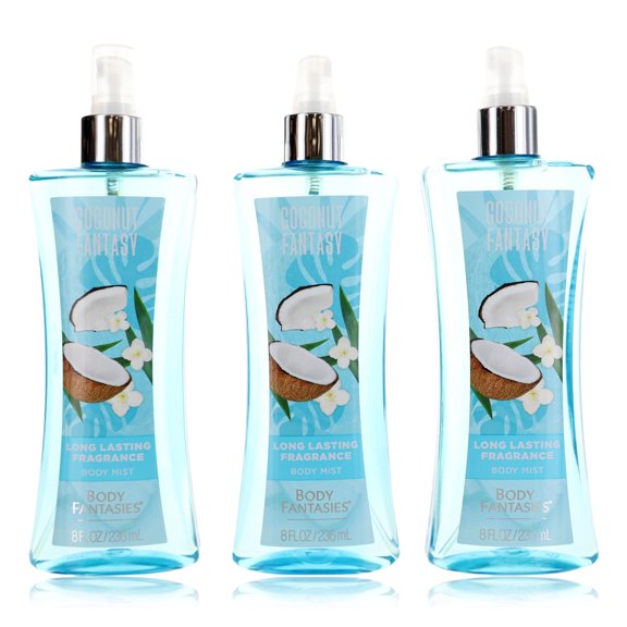 Coconut Fantasy by Body Fantasies, 3 x 8oz Fragrance Body Spray women