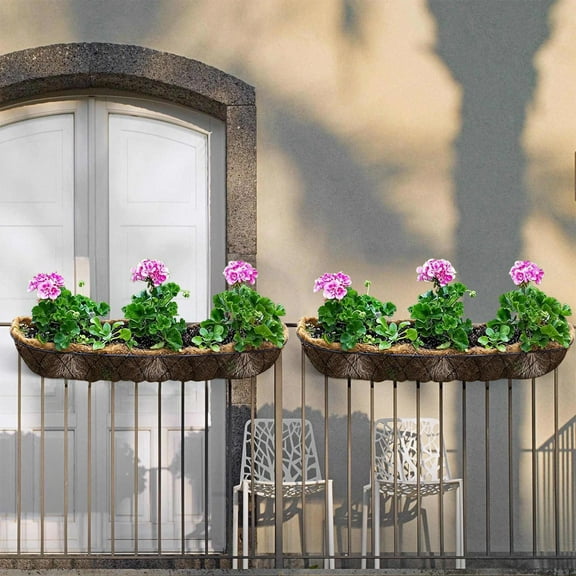 Coconut Fiber Basket Liner Hanging Flower Pot Window Box Retains Moisture Natural Material Easy Reshape Stable Support for Garden Balcony Porch Wedding