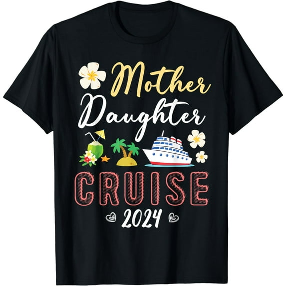 Coconut Flowers Boat Girls Trip Mother Daughter Cruise 2024 T-Shirt