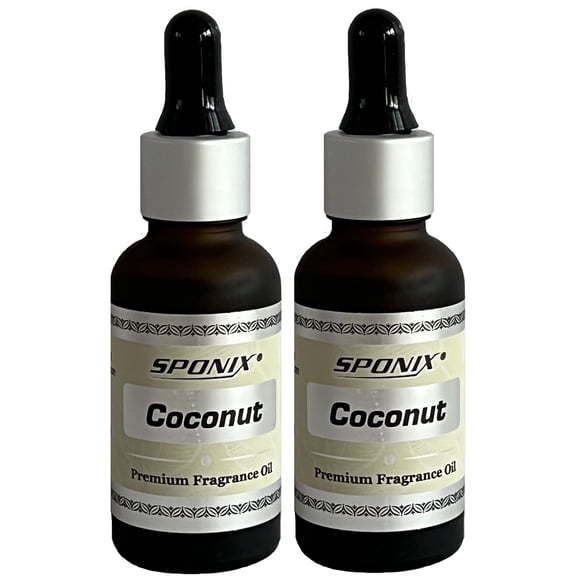 Coconut Fragrance Oil 1 fl oz / 30 ml | Pack of 2 | 100% Pure by Sponix Made in USA (FAST SHIPPING)