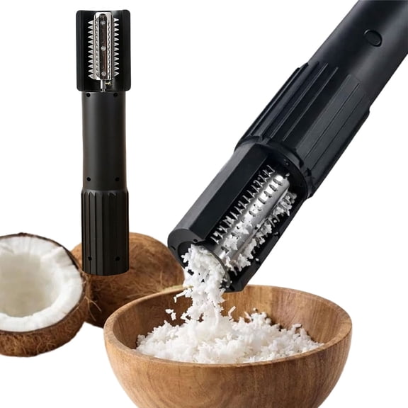 Coconut Grater Electric, Stainless Steel Handheld Electric Coconut Grater, Wireless Anti-Splash Rotating Grater