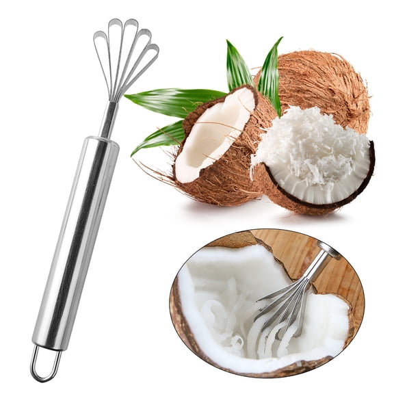 Coconut Grater Fish Remover Hand Manual Meat Scraper Peeler Stainless Steel Shaver Planer Purpose Machine for Cooking Kitchen Food Tools Silver One Size