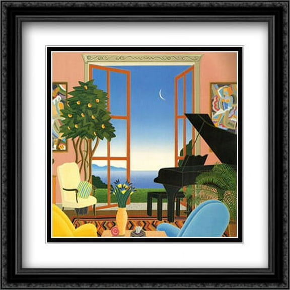 Coconut Grove 2x Matted 28x28 Large Black Ornate Framed Art Print by Thomas McKnight