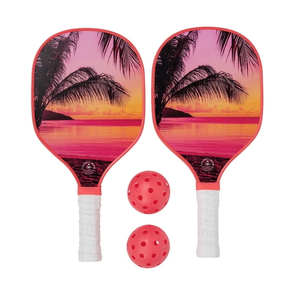 Coconut Grove Co Pickleball Set Electric Sunset Wood 1 Pack