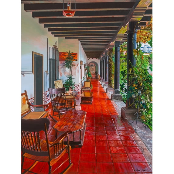 Coconut Grove Patio, limited edition giclee on canvas by William Mason, 48x36