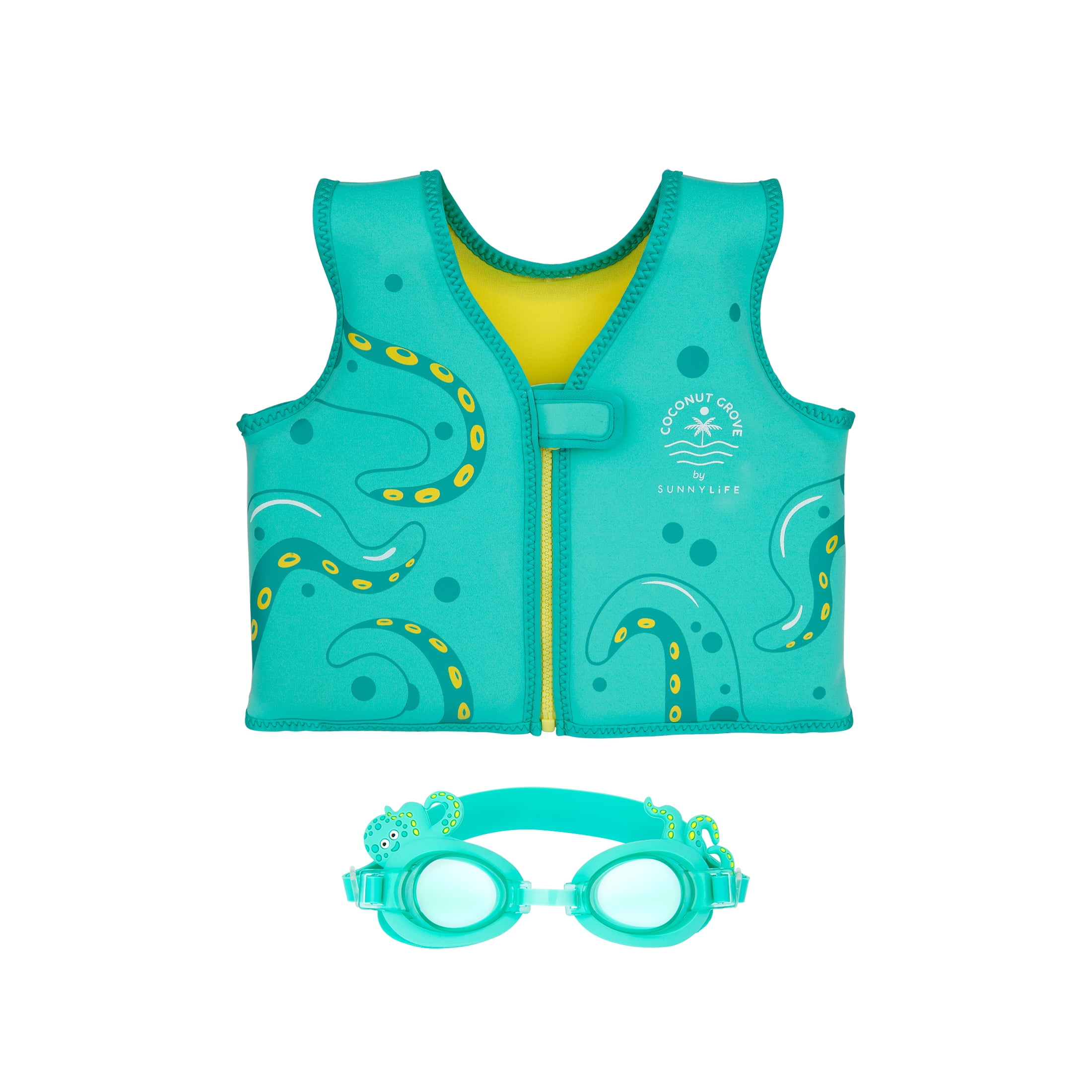 Coconut Grove by Sunnylife Kids, Unisex Swim Float Vest & Goggles Set