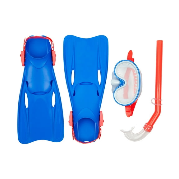 Coconut Grove by Sunnylife- Kids, Unisex Swim Snorkeling Set Shark, Blue- Goggles,Snorkel,Flippers &Carry Bag Included