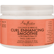 SheaMoisture Smoothie Enhancing Hair Curl Cream Coconut & Hibiscus Sulfate Free & Paraben Free, 12 oz