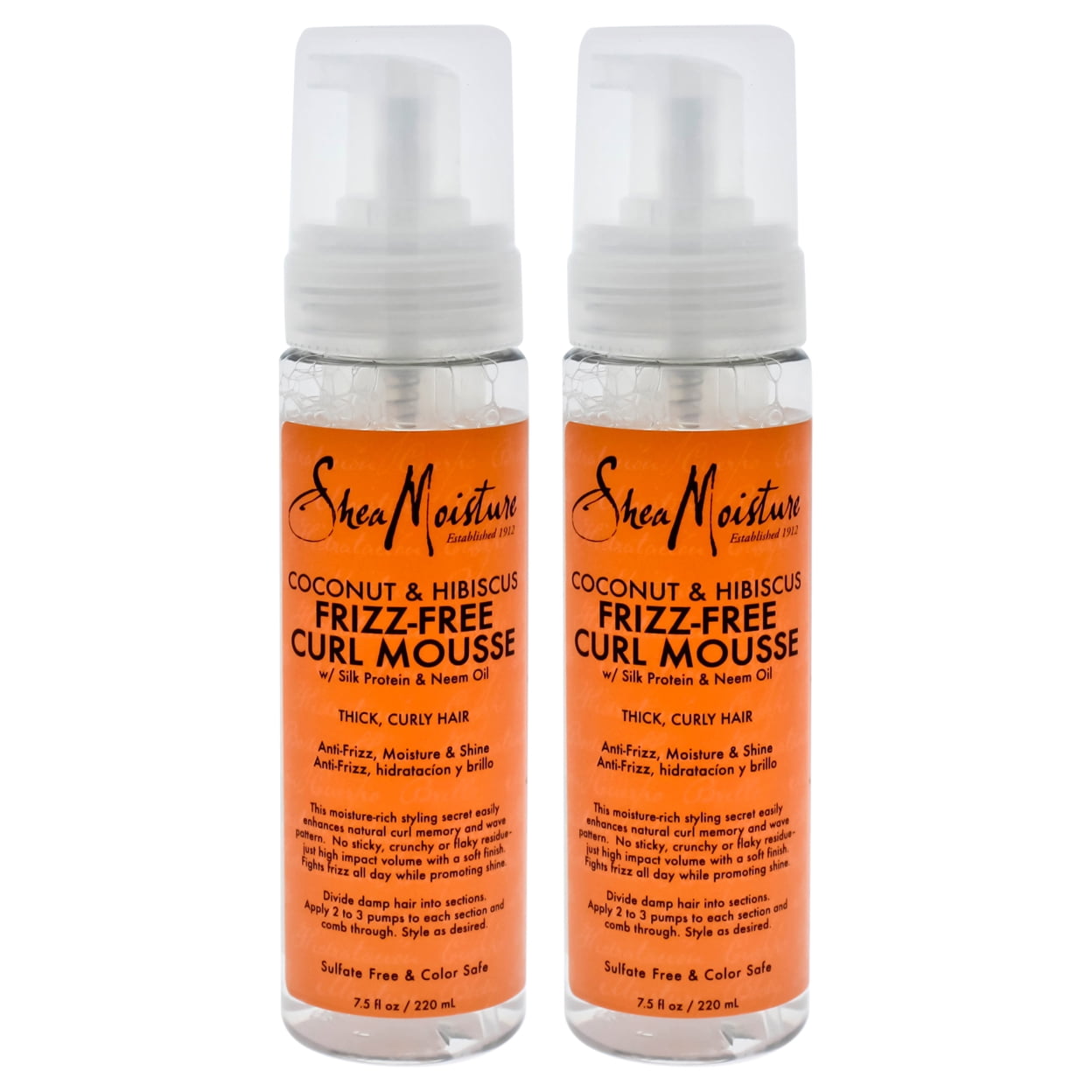 Coconut & Hibiscus FrizzFree Curl Mousse by Shea Moisture for Unisex 7.5 oz Mousse Pack of