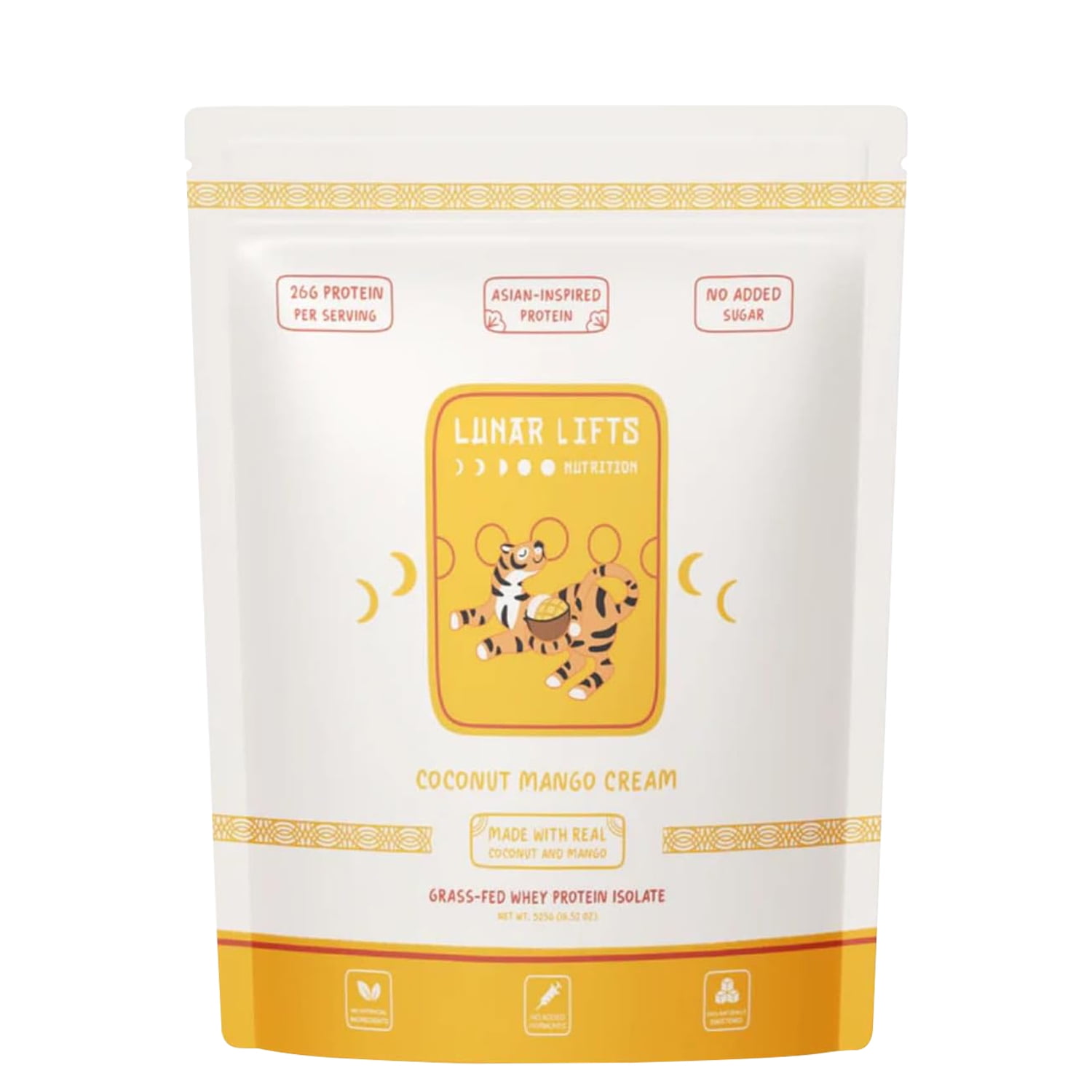 Coconut Mango Cream - Grass-fed Whey Isolate Boba Tea Protein Powder | 26g Protein | No Artificial Ingredients | No Added Sugars