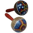 thumbnail image 1 of Coconut Maracas Shaker Rattles Hand Painted Percussion Instruments Set of 2, 1 of 5