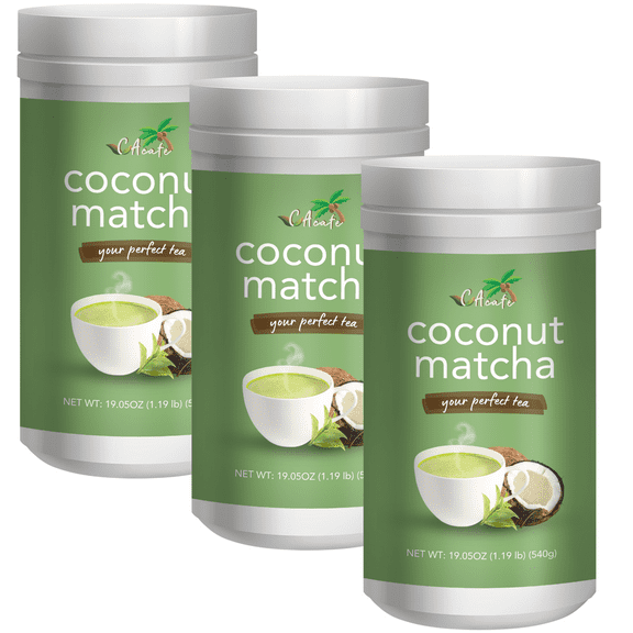 Coconut Matcha Tea and Creamy Naturally Caffeinated Drink 19.05oz (3-Pack)