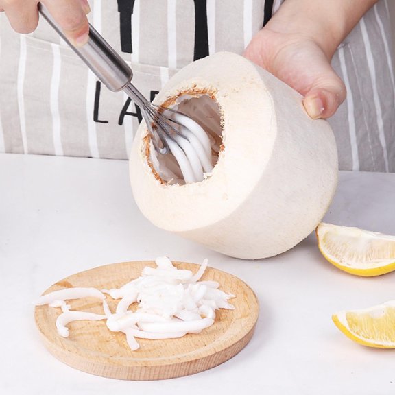 Coconut Meat Scraper Multi-Purpose Stainless Steel Fruit Scraper Hanging Kitchen Prep Tool For Home Cooking Dessert Making Outdoor Picnic