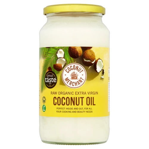 Coconut Merchant Raw Organic Extra Virgin Coconut Oil 1L, British Import (Pack of 2)